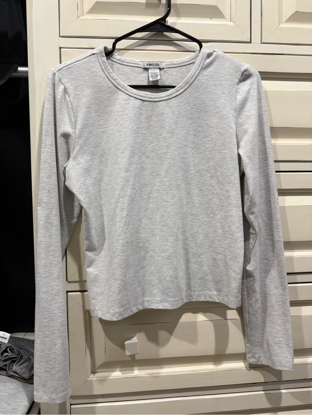 Always Light Gray Long Sleeve Crewneck Tee